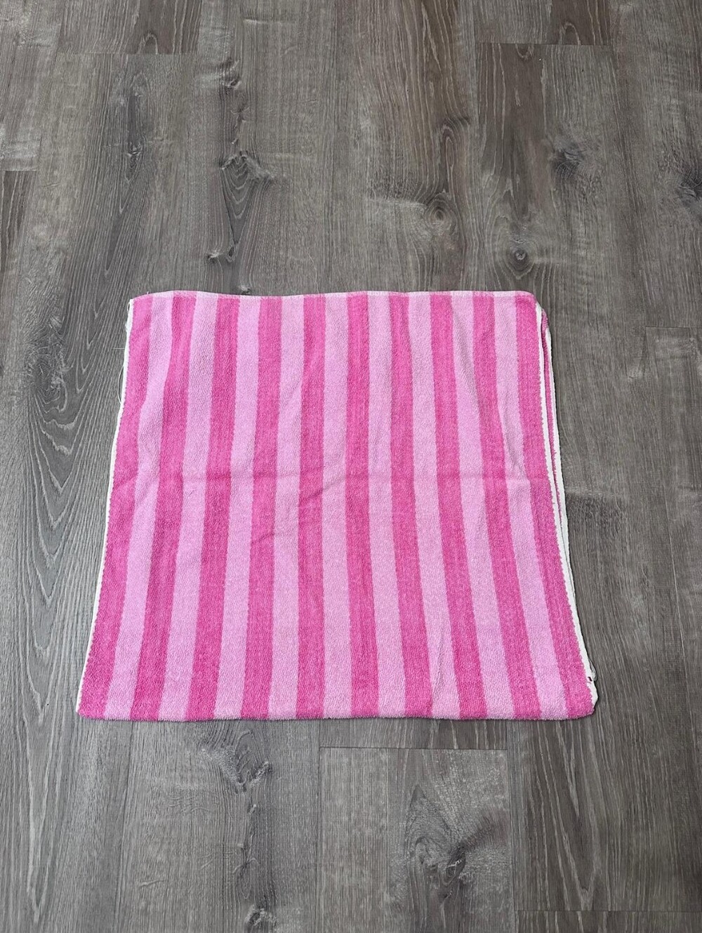 Pink Striped Square Towel